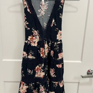 Xhilaration Black Floral Maxi Dress